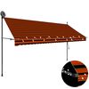 vidaXL Tenda na ručno uvlačenje s LED svjetlom 350 cm narančasto-smeđa