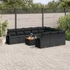 vidaXL 11-dijelni set vrtnih sofa od poliratana s jastucima crni