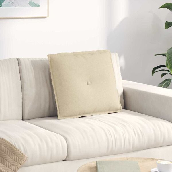 vidaXL Jastuk za leđa Krema 50 x 19 x 45 cm tkanina
