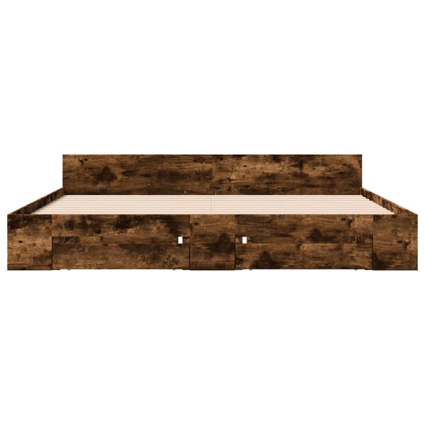 vidaXL Okvir kreveta s ladicama boja hrasta 200x200 cm