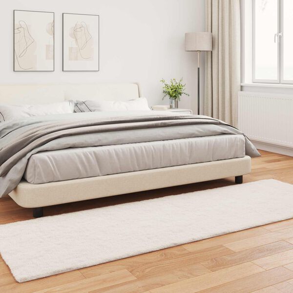 vidaXL Faux Rabbit Fur Rug Olite Krema 80 x 250 cm Poliester