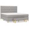 vidaXL Krevet box spring s madracem svjetlosiva 160x200 cm tkanina