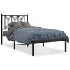 vidaXL Metalni okvir za krevet s uzglavljem crni 107x203 cm