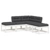 vidaXL 5-dijelni set vrtnih sofa s jastucima bijeli masivna borovina