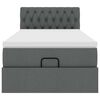 vidaXL Otomanski okvir kreveta s madraca tamnosivi 90x190cm tkanine