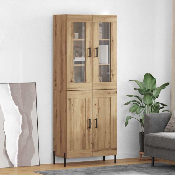 vidaXL Highboard Umjetnički hrast 69,5 x 34 x 180 cm Konstruirano drvo