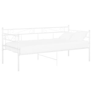 vidaXL Okvir za krevet na razvlačenje bijeli metalni 90 x 200 cm