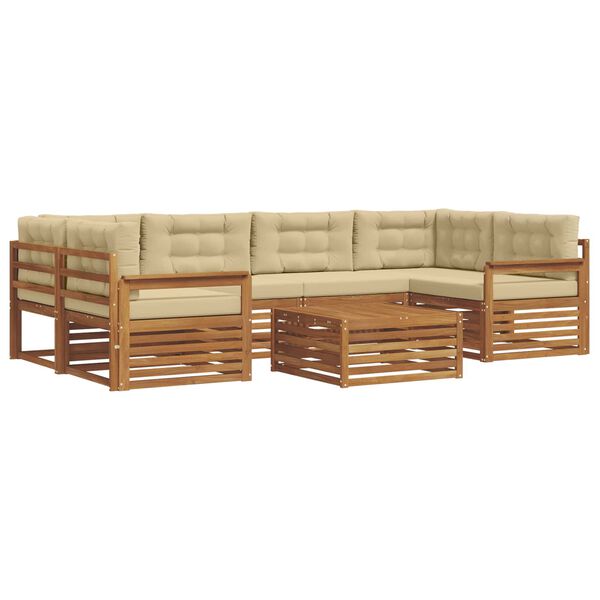 vidaXL Set vanjskih sofa s jastukom 8 pcs Prirodna i bež