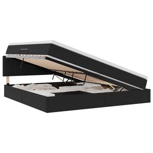 vidaXL Krevet s prostorom za pohranu s LED-om Crna 200 x 200 cm Bar&scaron;un