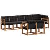vidaXL Set vanjskih sofa s jastukom 8 pcs Prirodna i crna