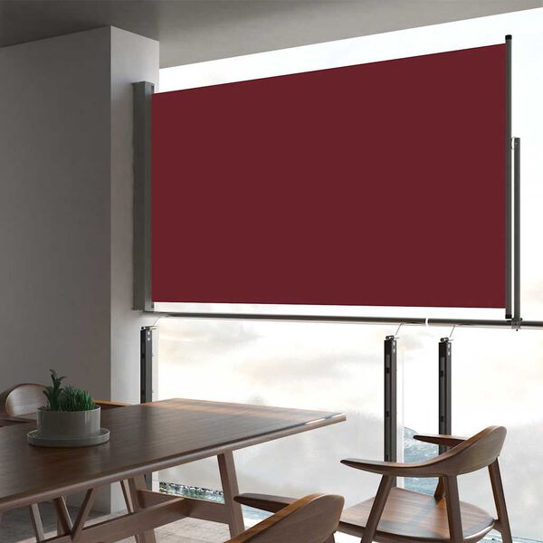 vidaXL Uvlačiva bočna tenda za terasu 140 x 300 cm crvena