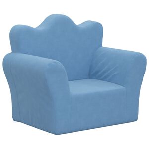 vidaXL Dječja sofa plava mekana pli&scaron;ana