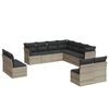 vidaXL 11-dijelni set vrtnih sofa poliratan s jastucima svijetlosivi