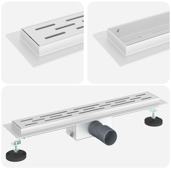 vidaXL Odvod za tu&scaron; s dizajnom linije Srebrno 60 cm