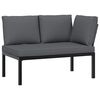 vidaXL 2-dijelni set vrtnih sofa s jastucima crni aluminijski