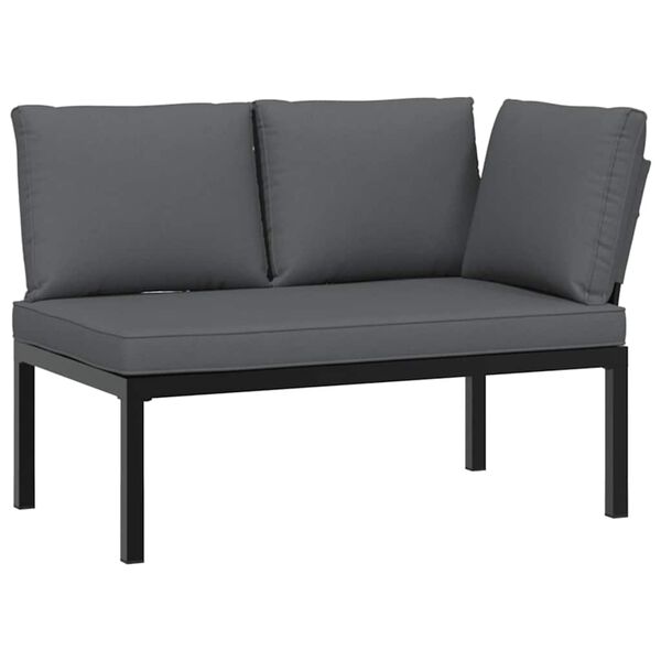 vidaXL 2-dijelni set vrtnih sofa s jastucima crni aluminijski