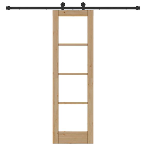 vidaXL Klizna vrata ORKDAL Prirodna i crna 61 x 198,5 cm