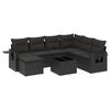 vidaXL 8-dijelni set vrtnih sofa od poliratana s jastucima crni