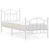 vidaXL Metalni okvir kreveta uzglavlje i podnožje bijeli 90 x 200 cm