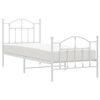 vidaXL Metalni okvir kreveta uzglavlje i podnožje bijeli 90x190 cm