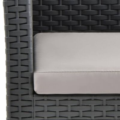 vidaXL 3-dijelna vrtna garnitura s jastucima PP ratan antracit