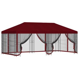 vidaXL Paviljon s bočnim stranama 6 x 3 m Tamno crvena