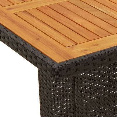 vidaXL Vrtni stol s pločom od drva bagrema crni 190x80x74 cm poliratan