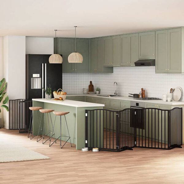 vidaXL Vrata za pse s vrata&scaron;cima 12 panela sklopiva 960 cm drvo topole