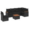 vidaXL 7-dijelni set vrtnih sofa od poliratana s jastucima crni