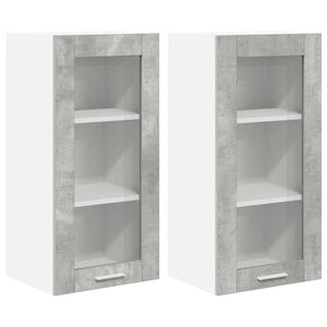 vidaXL Viseći ormarić s pohranom 2 pcs Betonski sivi 40 x 31 x 80 cm