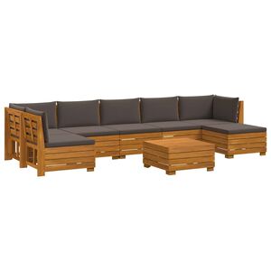 vidaXL 8 kom. Set vanjskih sofa Čvrsto drvo akacije Smeđa