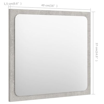 vidaXL Kupaonsko ogledalo boja betona 40x1,5x37 cm konstruirano drvo