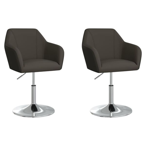 vidaXL Blagovaonske stolice od umjetne kože 2 kom sive