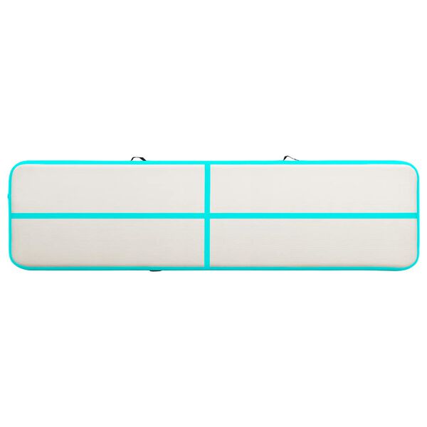 vidaXL Strunjača na napuhavanje s crpkom 800 x 100 x 20 cm PVC zelena