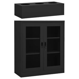 vidaXL Uredski ormarić sa sadilicom antracit 90 x 40 x 128 cm čelični