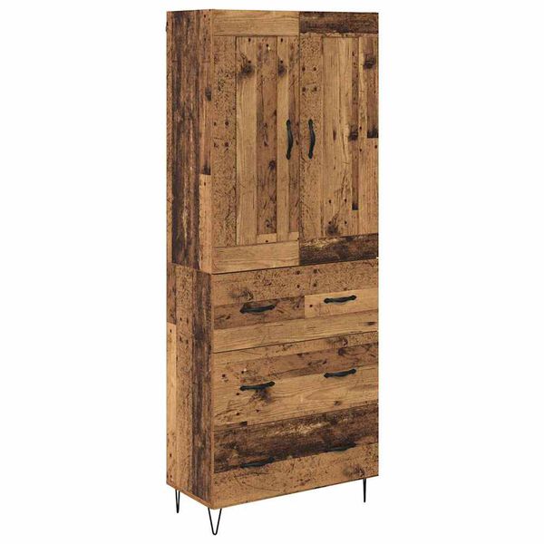 vidaXL Highboard Staro drvo 69,5 x 34 x 180 cm Konstruirano drvo