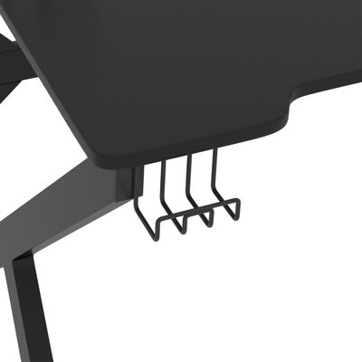 vidaXL Igraći stol s nogama u obliku slova K crni 90 x 60 x 75 cm