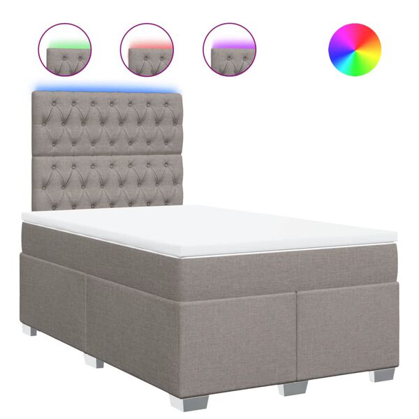 vidaXL Krevet s oprugama i madracem smeđesivi 120 x 200 cm od tkanine