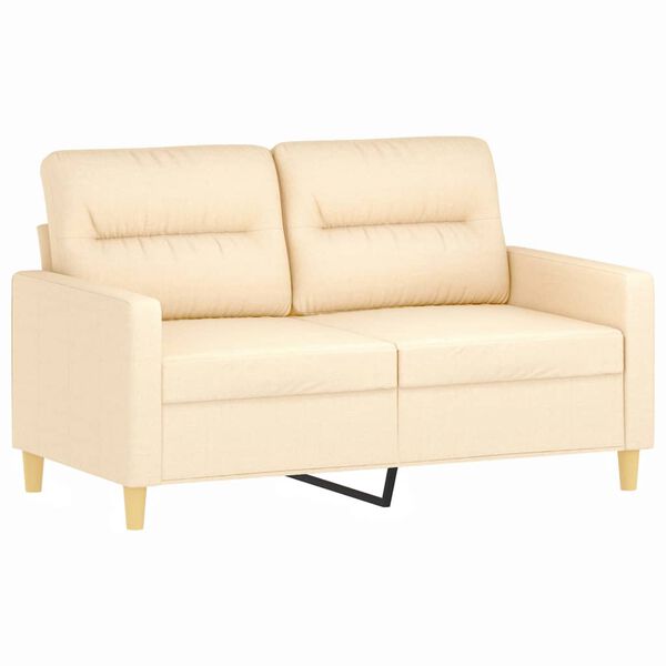 vidaXL 3-dijelni set sofa s jastucima krem od tkanine