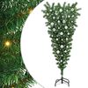 vidaXL Obrnuto umjetno božićno drvce s setom kuglica Zelena 150 cm PVC