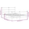 vidaXL Metalni okvir kreveta uzglavlje i podnožje bijeli 140x200 cm