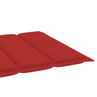 vidaXL Ležaljke za sunčanje s crvenim jastukom 2 kom masivna tikovina