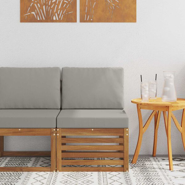 vidaXL Srednja sofa za van Čvrsto drvo akacije Prirodna