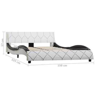 vidaXL Okvir za krevet od umjetne kože bijelo-crni 140 x 200 cm
