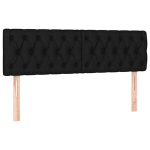 vidaXL Uzglavlja crna 144x7x78/88 cm od tkanine