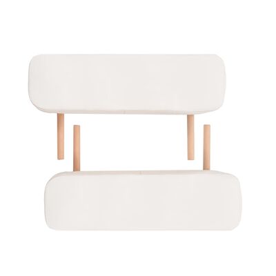 vidaXL Sklopivi stol za masažu s 3 zone debljina 10 cm bijeli