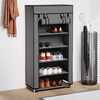 282430 vidaXL Shoe Cabinet with Cover Grey 58x28x106 cm Fabric