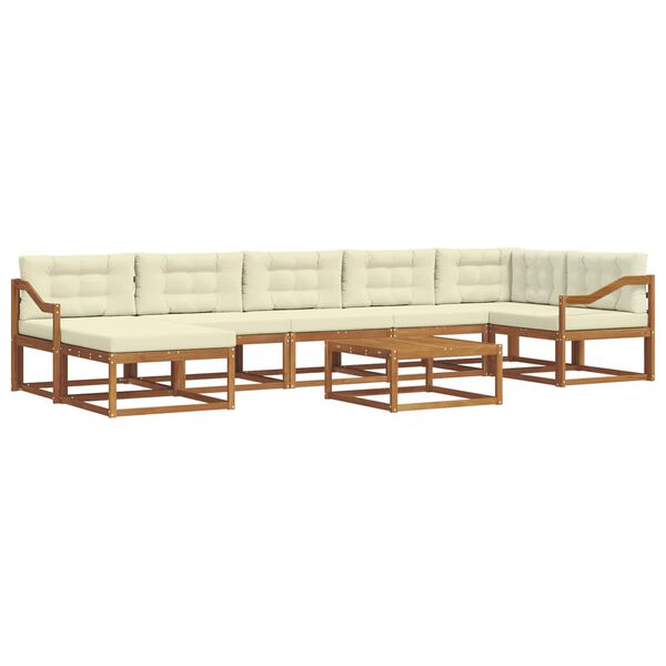 vidaXL Set vanjskih sofa s jastukom 8 pcs Prirodna i krem