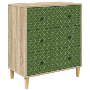 vidaXL Komoda GELEEN Smaragdni geometrijski uzorak 66 x 36,5 x 75 cm