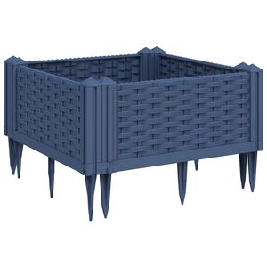 vidaXL Vrtna sadilica s klinovima plava siva 42,5 x 42,5 x 28,5 cm PP